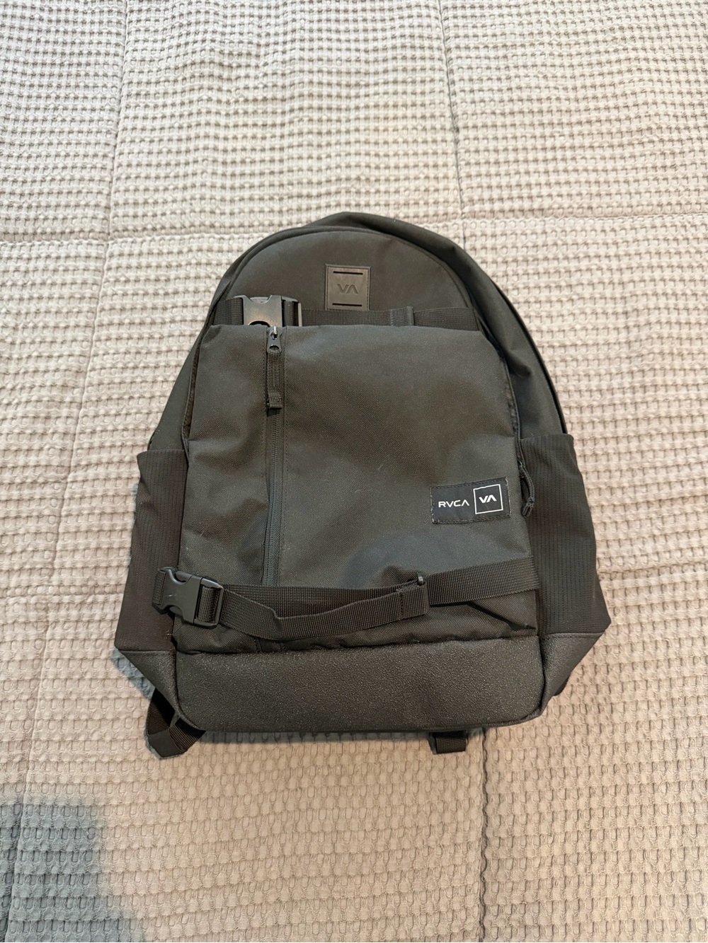 RVCA Black Medium Backpack Zip & Buckle, Padded, Inner/Outer Pockets